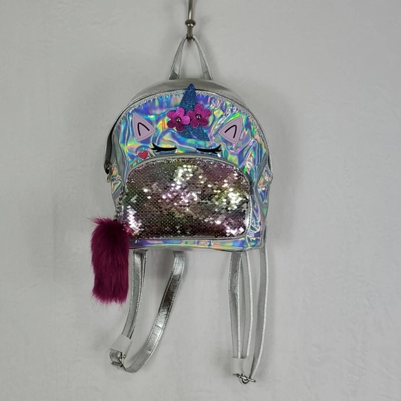 Chateau Other - NWT Chateau International Holographic Unicorn Back Pack Bag Purse Silver pony
